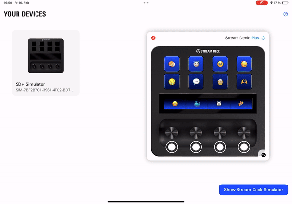 An animated example of simulator-triggered actions